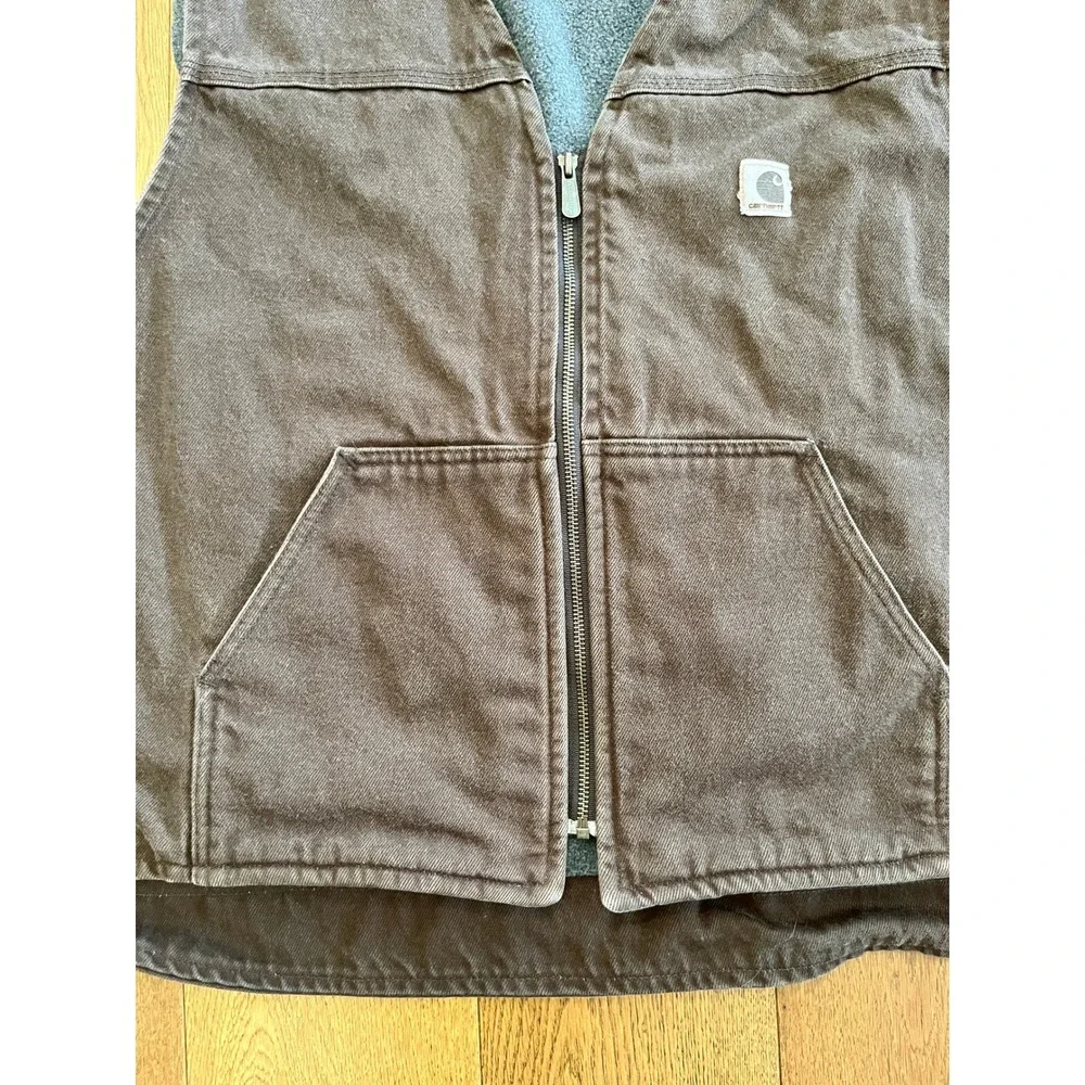 Vintage Carhartt V19 DKB Brown Sandstone Duck Vest Made in USA Men's 3XL Regular